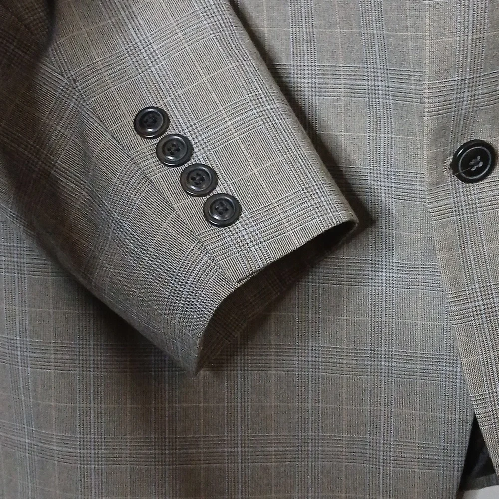 Haggar Mens Plaid‎ Coat Blazer Size 46L